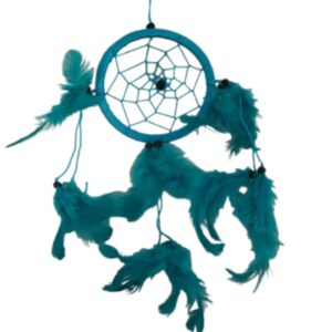 Dromenvanger - 11cm - Turkoois - alleen veren - Dreamcatcher