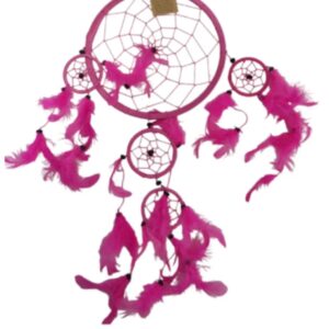 Dromenvanger - 22 cm - Roze - alleen veren - Dreamcatcher