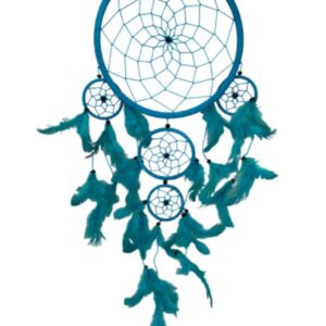 Dromenvanger - 22 cm - turquoise - alleen veren - Dreamcatcher