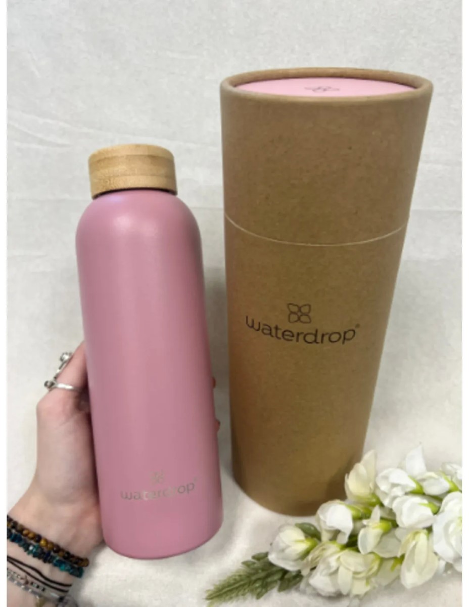 Waterdrop Steel bottle 600 ml Pastel pink matt - Afbeelding 2